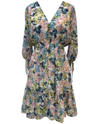 Taylor Floral-Print Peasant Dress - Macy's