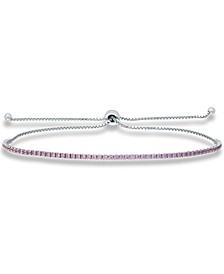 Cubic Zirconia Skinny Bolo Bracelet in Sterling Silver, Created for Macy's