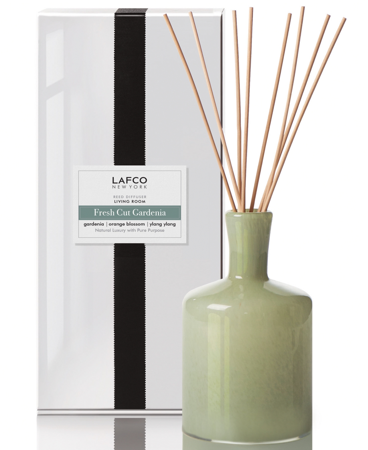 Lafco New York Fresh Cut Gardenia Living Room Classic Reed Diffuser, 6-oz. In Md. Green