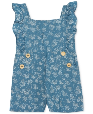 Rare Editions Baby Girls Printed Chambray Romper