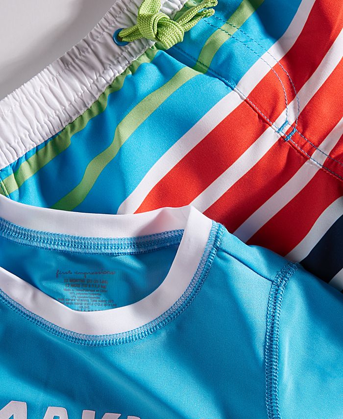 First Impressions Baby Boys Striped Rash Guard Set, Created for Macy's ...