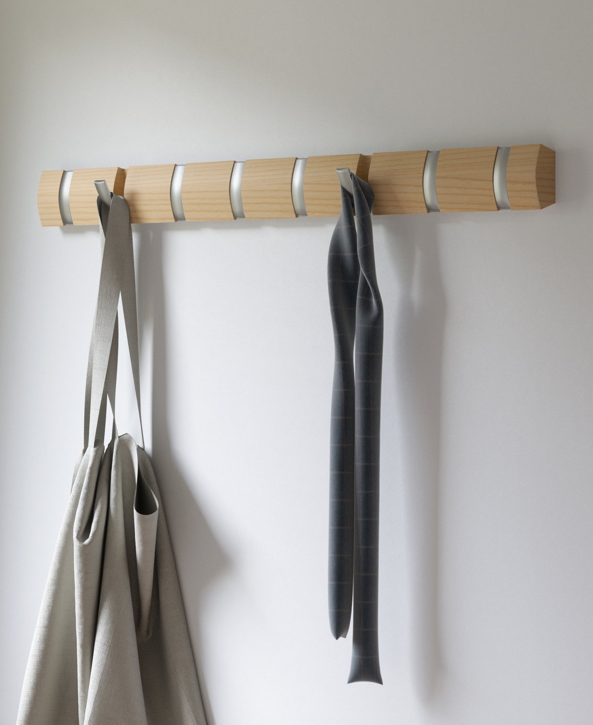 Shop Umbra Flip Wall-mounted 8-hook Coat Rack In Natural