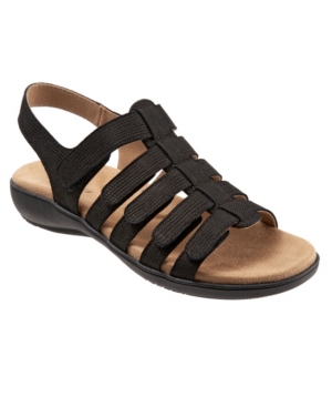 Trotters Tiki Womens Nubuck Slip On Slingback Sandals In Black Nude