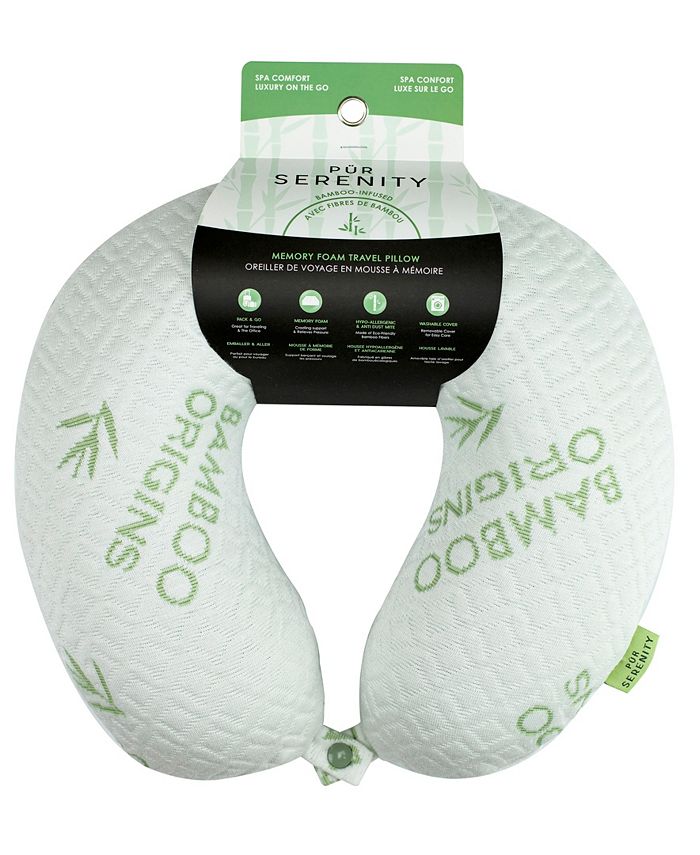 Pur Serenity Bamboo Origins Memory Foam Travel Neck Pillow Macy's