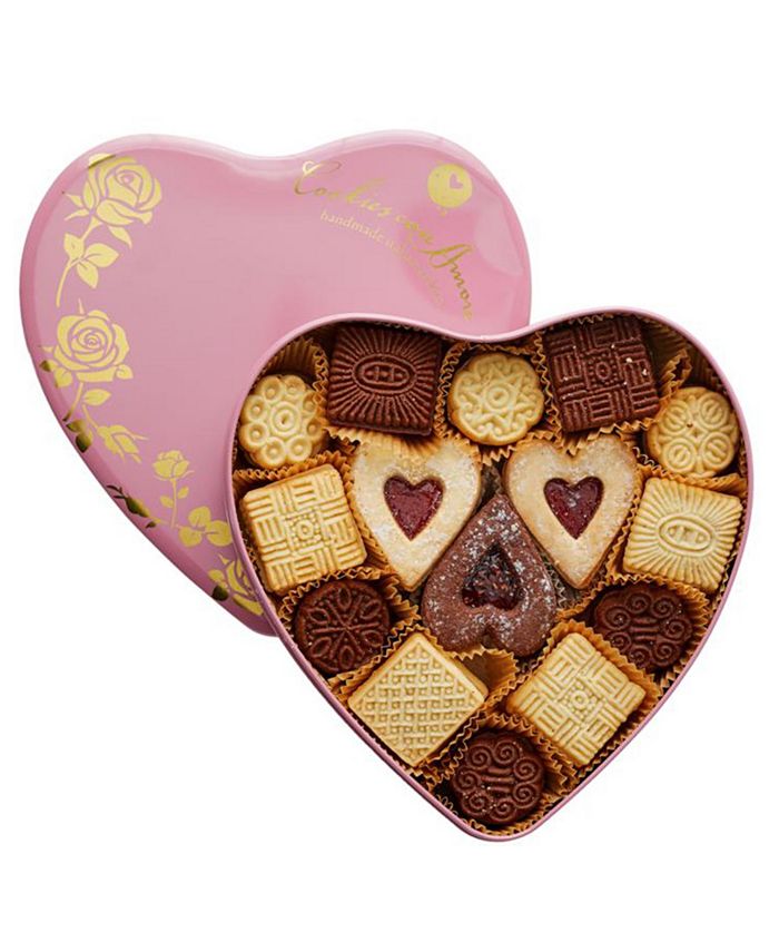 Cookies Con Amore Assorted Gourmet Italian Cookies Pink Heart Tin 
