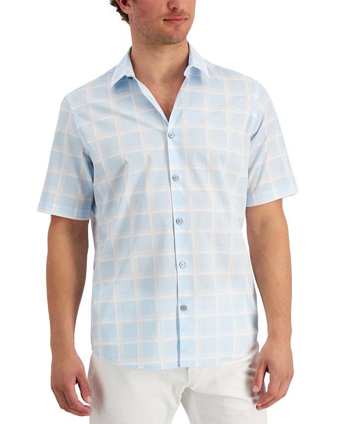 Alfani Men's Windowpane Shirt, Created for Macy's - Macy's