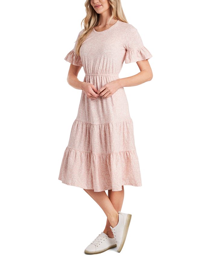 CeCe Petite Ruffled Tiered Midi Dress Macy s