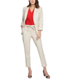 Striped One-Button Blazer, Twisted Top & Essex Striped Ankle Pants