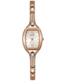 Women's Crystal Rose Gold-Tone Stainless Steel Bangle Bracelet Watch 22mm