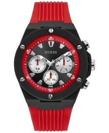 Men's Red Silicone Strap Watch 46mm