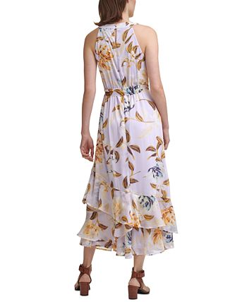 Calvin Klein Printed Halter Maxi Dress & Reviews - Dresses - Women - Macy's