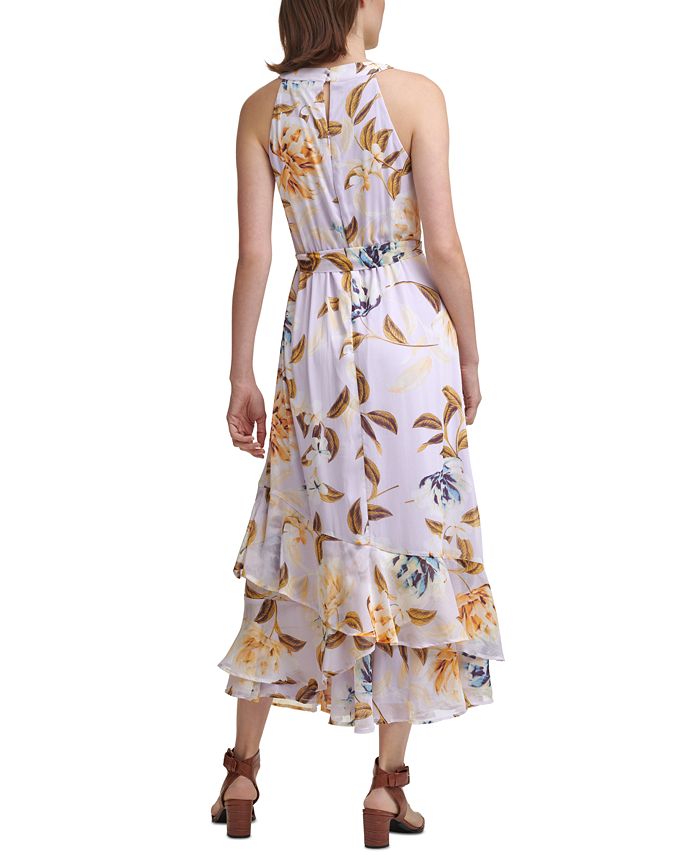 Calvin Klein Printed Halter Maxi Dress - Macy's