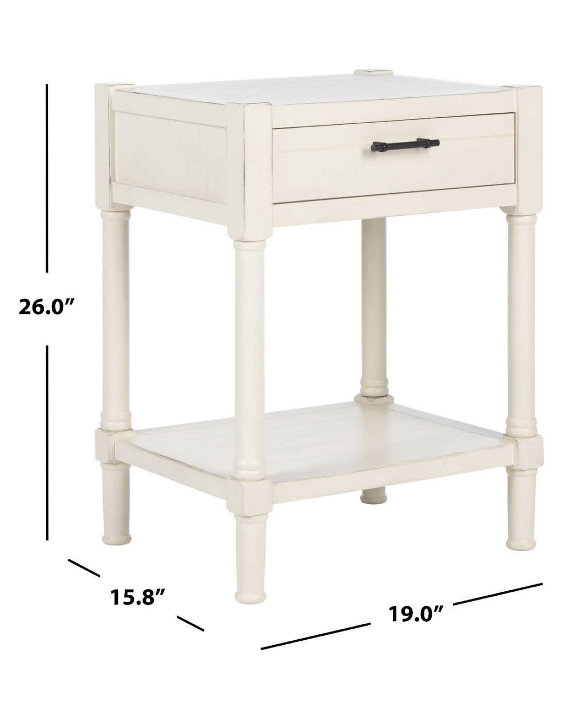 Safavieh Filbert 1 Drawer Accent Table In White