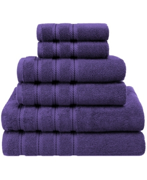 American Soft Linen 100% Cotton Luxury 6-piece Towel Set In Violet Purple