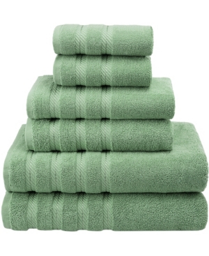 American Soft Linen 100% Cotton Luxury 6-piece Towel Set In Sage Green