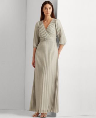 pleated georgette dress ralph lauren