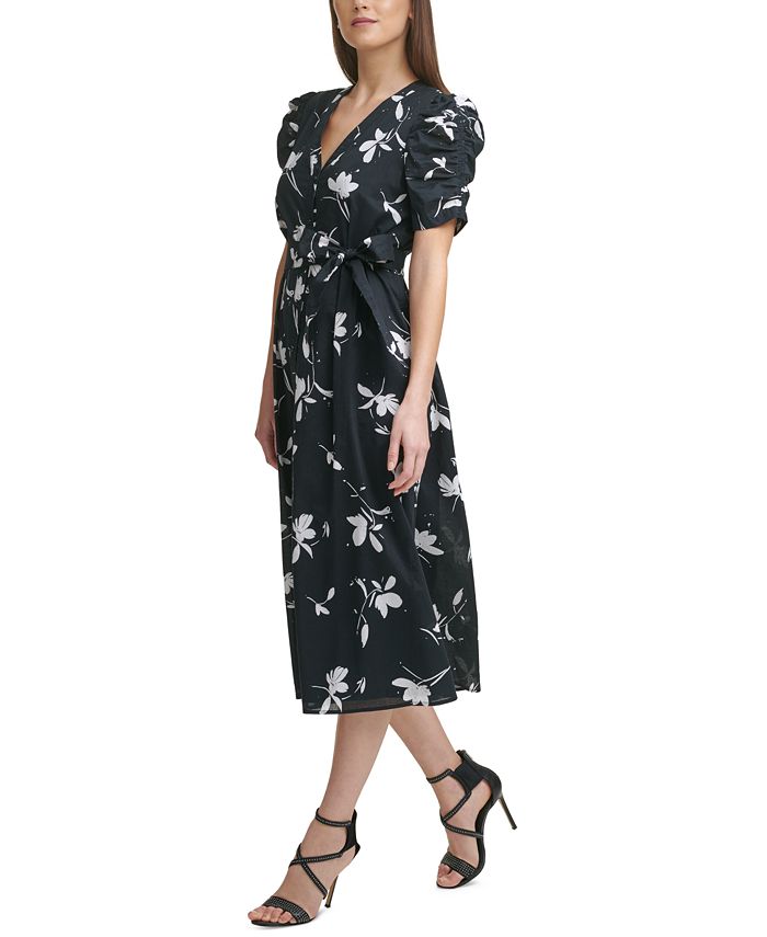 DKNY
 Ruched-Sleeve Midi A-Line Dress main image 1