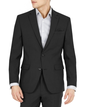 Shop Bar Iii Men's Slim-fit Wool Suit Jacket, Created For Macy's In Black