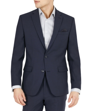 Shop Bar Iii Men's Slim-fit Wool Suit Jacket, Created For Macy's In Navy