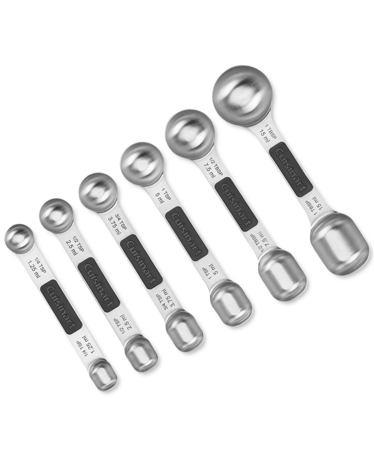 Cuisinart Magnetic Measuring Spoons, Set Of 6 In Black  Silver
