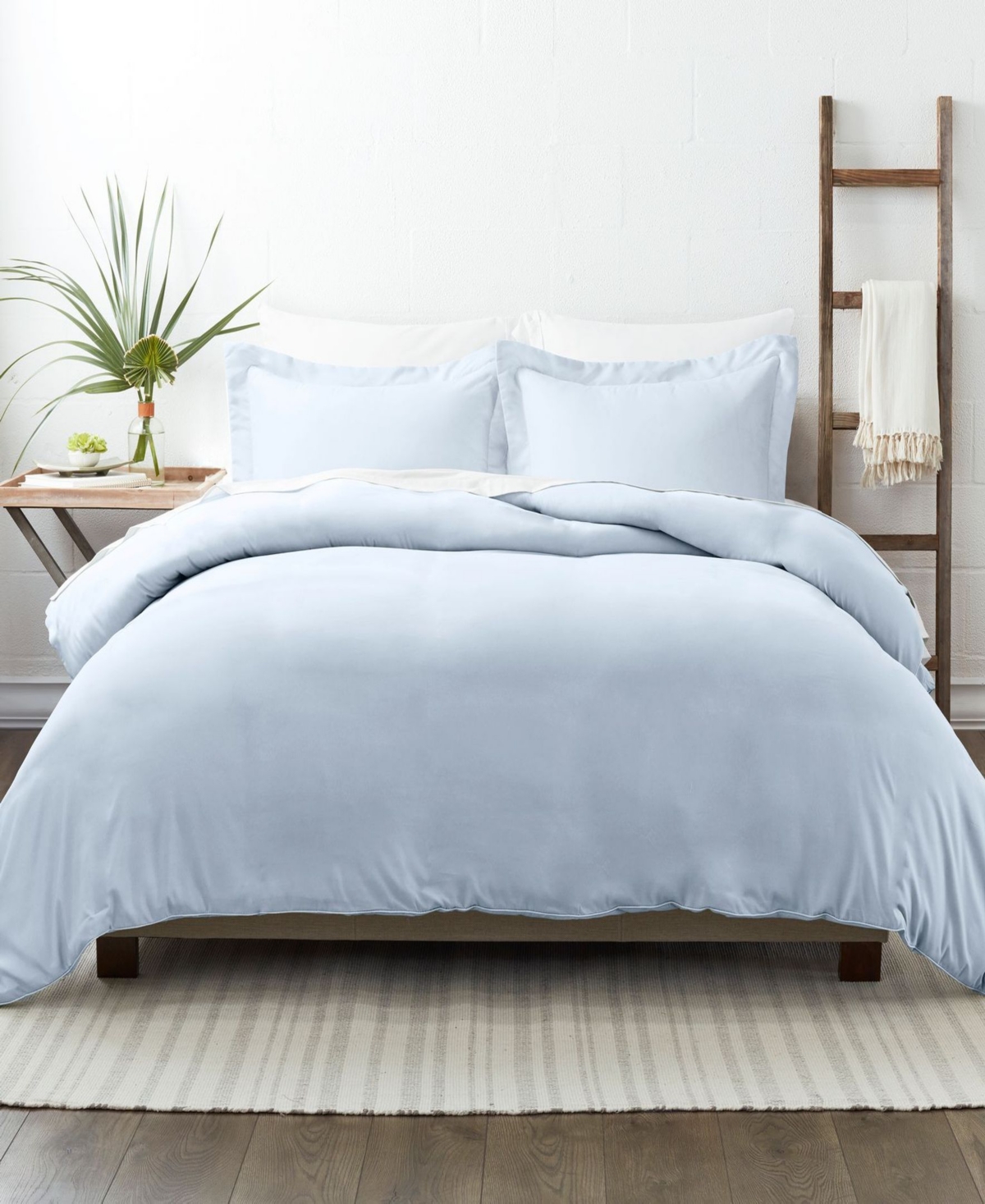 Ienjoy Home Double Brushed Solid Duvet Cover Set, King/california King In Light Blue