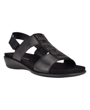 Shop Easy Spirit Women's Hazel Open Toe Slingback Casual Sandals In Black