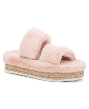 Olivia Miller Women's Ortona Furry Wedge Sandals Women's Shoes