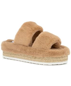 Olivia Miller Women's Ortona Furry Wedge Sandals Women's Shoes