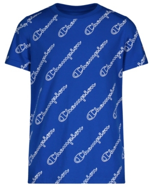 Big Boys All Over Print Diagonal Script Short Sleeve T-shirt