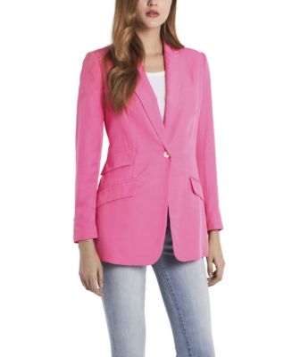 Vince Camuto Petite Long Sleeve Luxe CDC One Button Blazer - Macy's