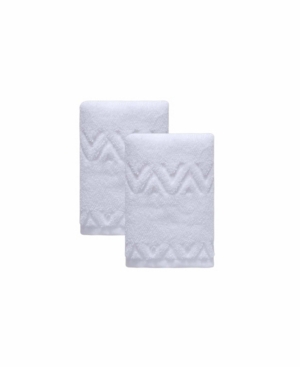 Ozan Premium Home Turkish Cotton Sovrano Collection Luxury Hand Towels, Set Of 2 In White