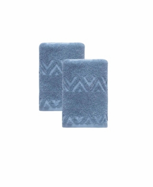 Ozan Premium Home Turkish Cotton Sovrano Collection Luxury Hand Towels, Set Of 2 In Blue