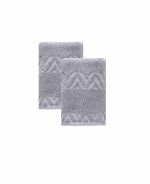Ozan Premium Home Turkish Cotton Sovrano Collection Luxury Hand Towels, Set Of 2 In Light Gray