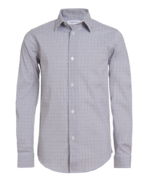 Big Boys Stretch Mini Square Dobby Shirt