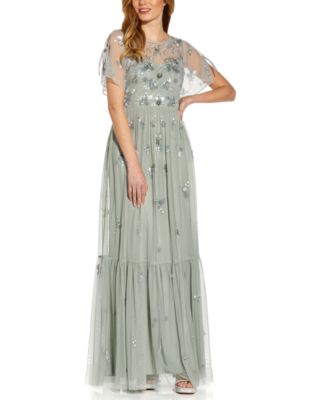 Adrianna Papell Boho Beaded Mesh Gown Macy s