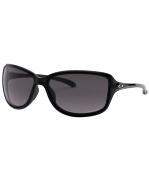 Oakley Cohort Gray Gradient Polarized Wrap Ladies Sunglasses Oo9301 930104 61 In Polished Black/prizm Grey Gradient