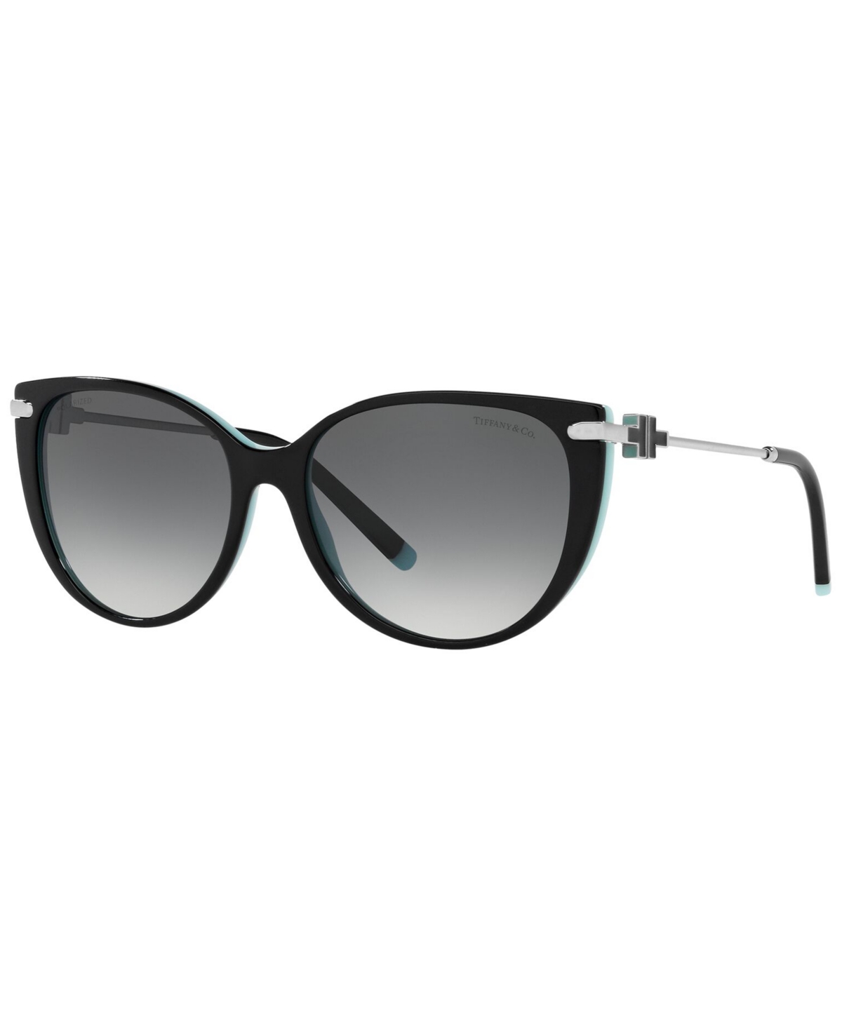 Shop Tiffany & Co Women's Sunglasses, Tf4178 In Black On Tiffany Blue,polar Grey Gradien