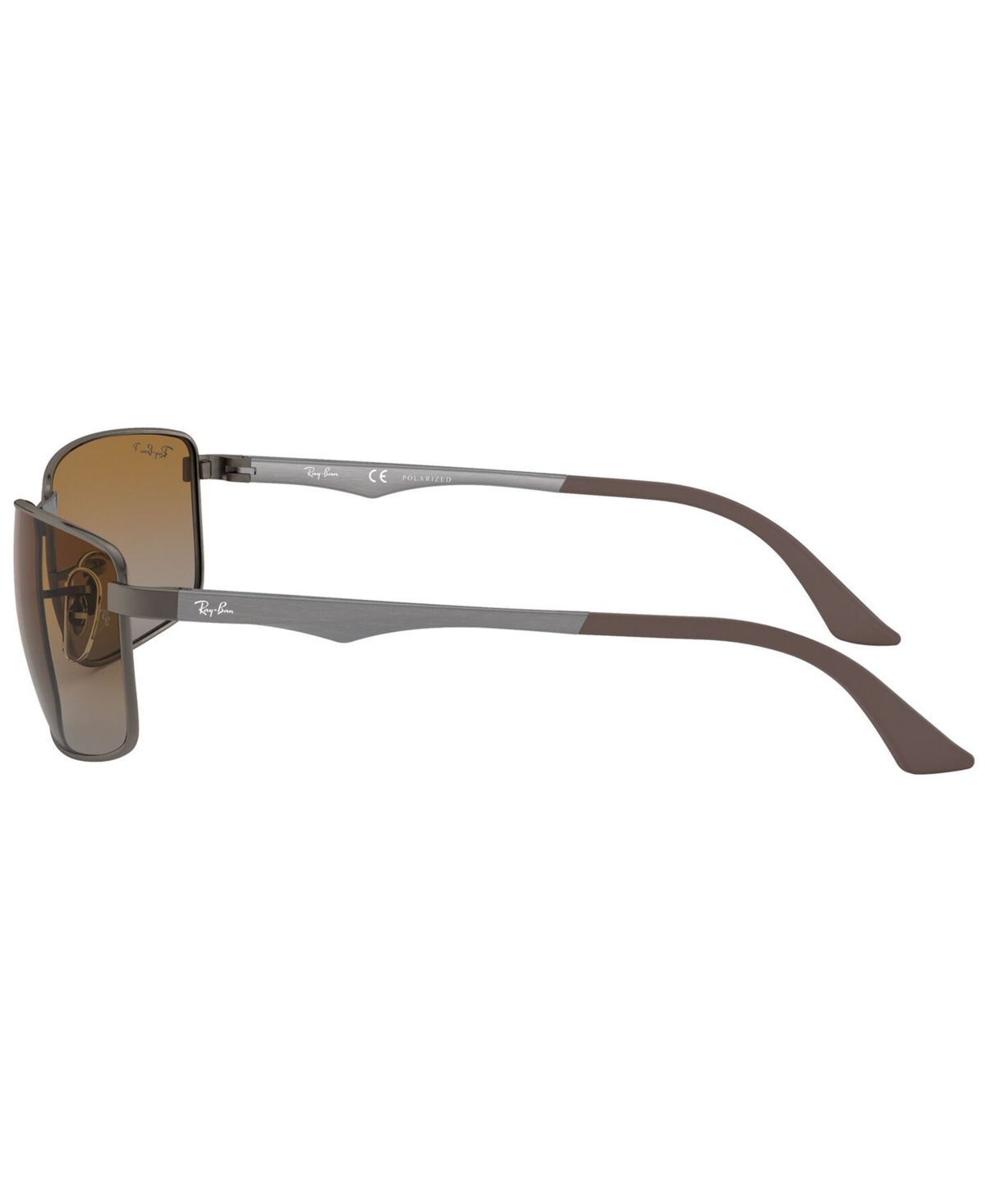 Ray Ban Rb3498 Sunglasses Gunmetal Frame Brown Lenses Polarized 61-17 In Gunmetal Matte,grey Grad Pol
