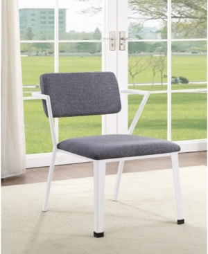 Acme Furniture Cargo Dining Chairs, Set Of 2 In Gray Fabric And White