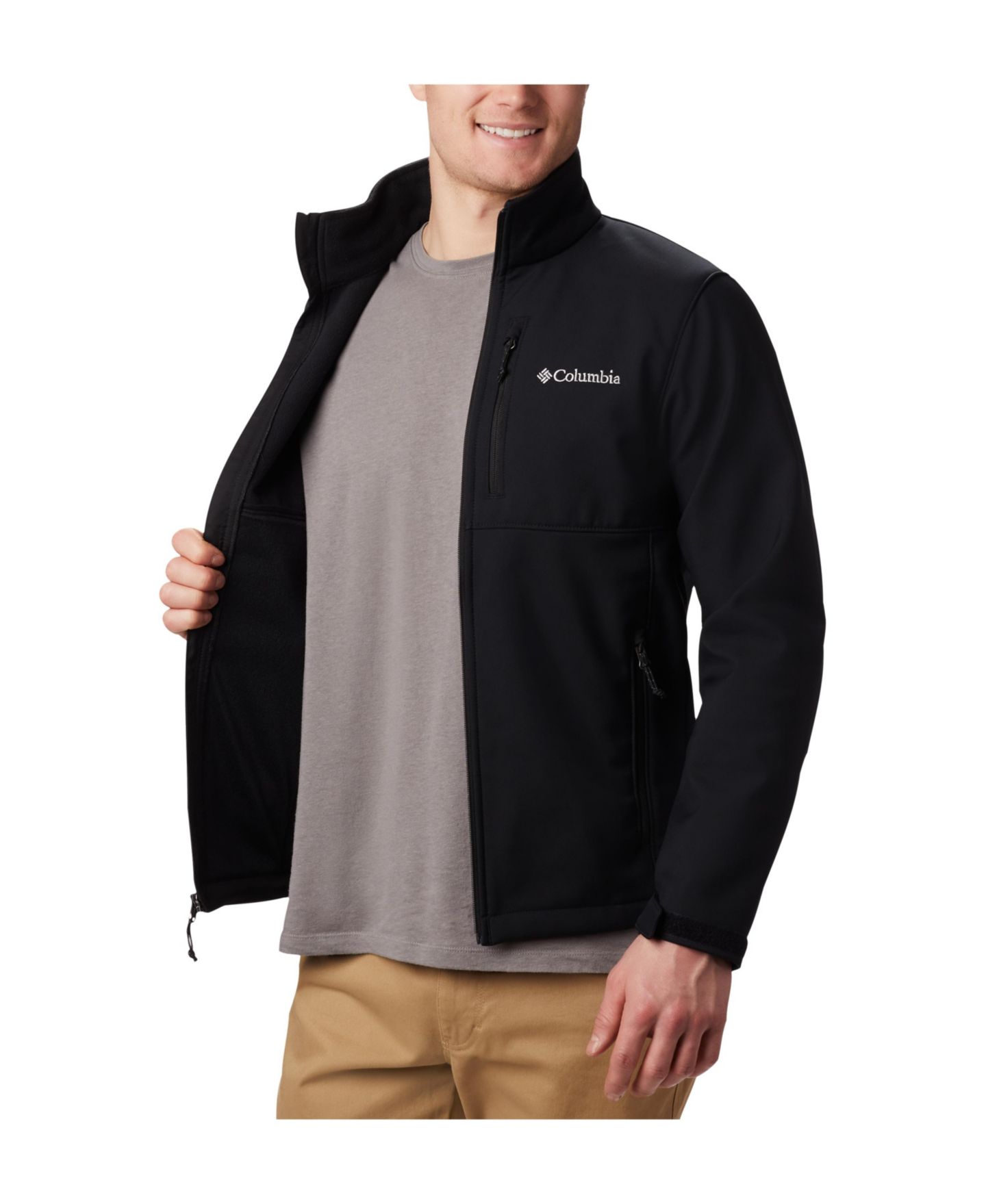 Мужская куртка Columbia Ascender Water-Resistant Softshell, цвет: Чёрный — фото 2