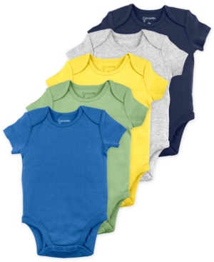 Mac & Moon Baby Boy Short Sleeve Bodysuits with Dinosaur Print 5 Pack