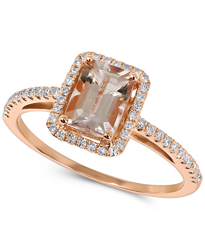 Macy's Morganite (7/8 ct. t.w.) & Diamond (1/5 ct. t.w.) Ring in 14k ...