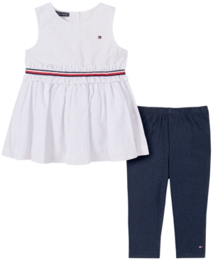 Tommy Hilfiger Toddler Girls 2-Piece Self-Textured Tunic and Capri Leggings Set
