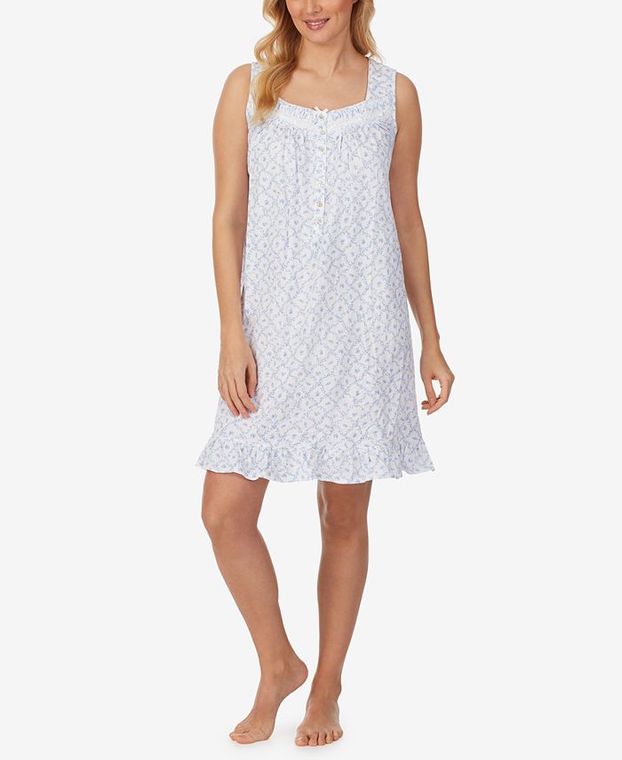 Eileen West Short Printed Cotton Jersey Nightgown Macy's