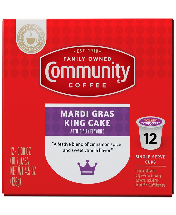 Community Coffee Mardi Gras King Cake Medium Roast Single Serve Pods