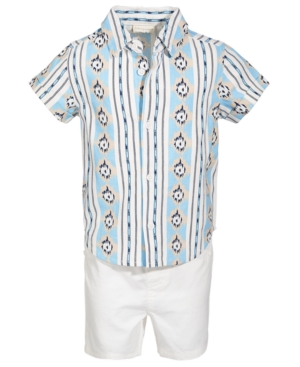 First Impressions Baby Boys 2-Pc Printed Shirt & Shorts Set Created for Macy's