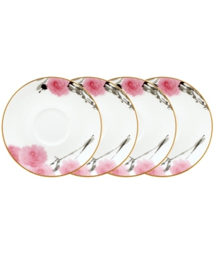 Noritake Yae Set Of 4 Saucers, 6" In White And Pink