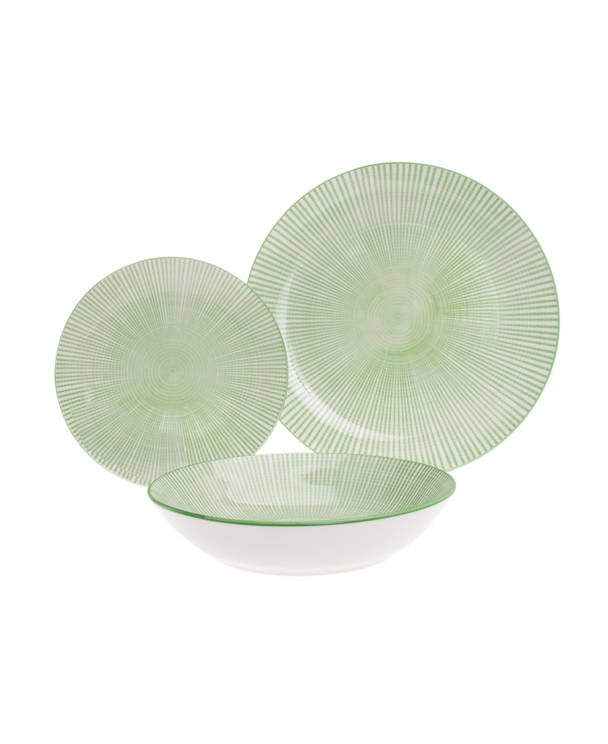 Godinger Light12 Pc. Dinnerware Set, Service for 4 - Green
