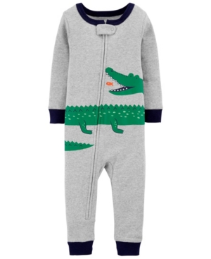 Baby Boys Alligator Cotton Footless Pajamas