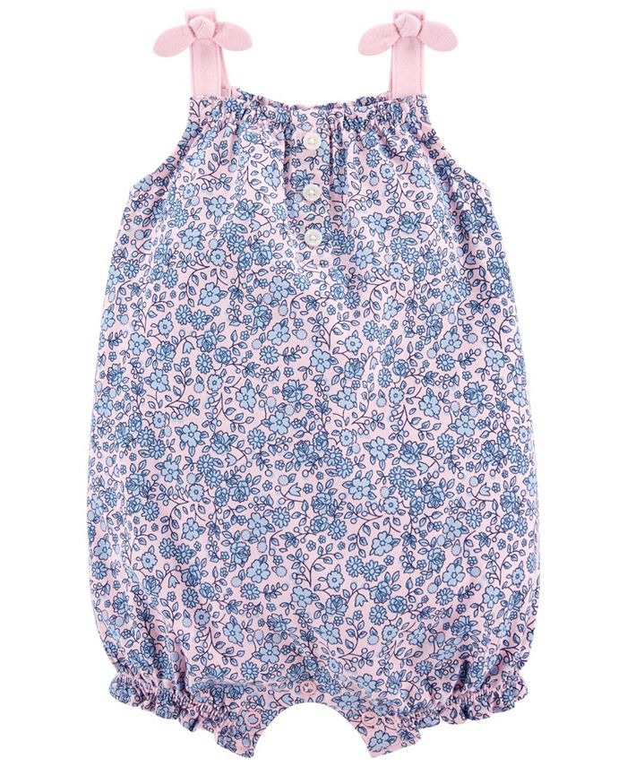 Carter's Baby Girl Floral Cotton Romper - Macy's